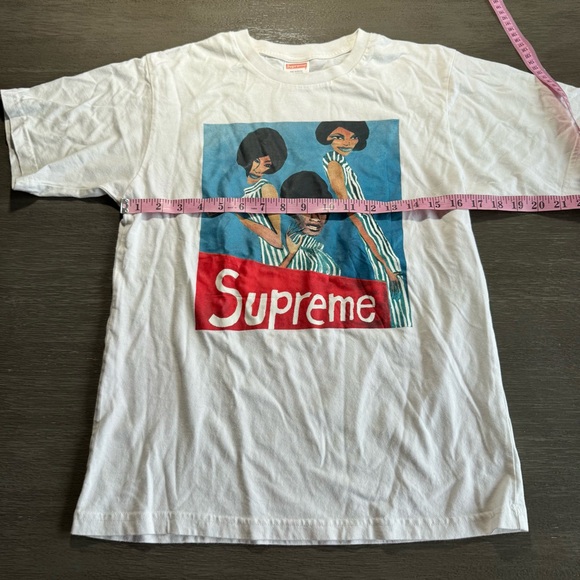 Supreme White Crew Neck Short Sleeve Girls Graphic Tee Tshirt S - Picture 7 of 8